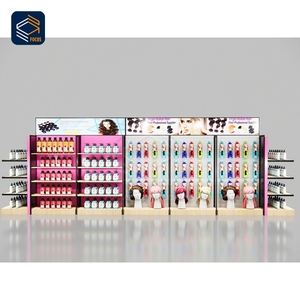 Vitrina de exhibición de pelucas de vidrio con puerta con cerradura, múltiples estantes y cajones, combinación de vitrina para extensiones de cabello, para galería - Product Image 5