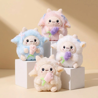 En gros, Mini jouets en peluche mignons en forme de mouton fleur, personnalisables avec logo OEM, animaux en peluche de dessin animé pour cadeau promotionnel