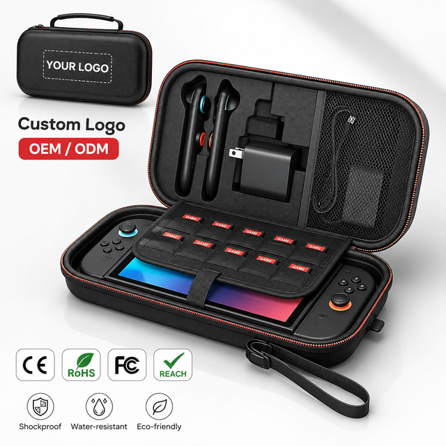 Custom Hard EVA Carrying Case for Switch 2 Game Console with 22 Game Card Slots Charger Adapter Storage OEM ODM