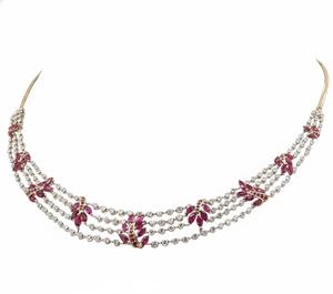 Luxury Ruby Marquise Necklace Set Timeless Fine Jewelry with Brilliant Marquise Ruby Stones for Formal Occasions Evening Wear - Product Image 1