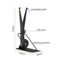 Machine de ski commerciale à résistance d'air réglable sur 10 niveaux, entraîneur de ski d'intérieur avec écran LCD, antidérapante pour la maison et la salle de sport, cardio complet du corps