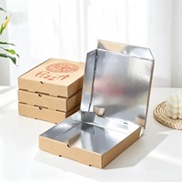 Boîtes à pizza en papier kraft ondulé doublées de papier aluminium, tailles 7-12 pouces, emballages alimentaires jetables, cartons à emporter - directement de l'usine