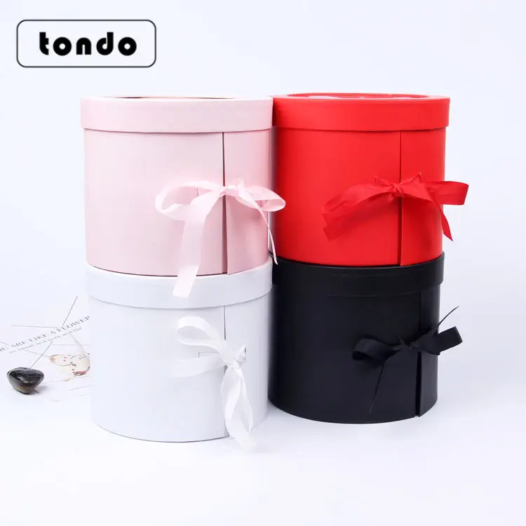 Tondo Hot selling Birthday Gift packaging Boxes Gift Double Layer Window round flower Boxes