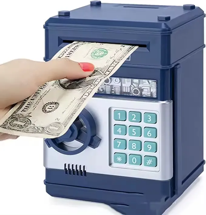 อิเล็กทรอนิกส์อัตโนมัติกลิ้งเงินรหัสผ่านปลอดภัยเหรียญเงินสด ATM มินิสร้างสรรค์ทาสีกระปุกออมสินมอนเตสซอรี่ของเล่นเด็ก