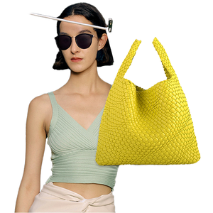 Damenmode Geflochtene gewebte Hobo-Tasche mit kleiner Tasche Geldbörse Ladies Long Handle Umhängetasche 2-teiliges Mumien taschen set - Product Image 3