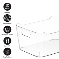 Boîtes de rangement pour réfrigérateur en acrylique PET transparent, rectangulaires, moulées par injection, pour le stockage des aliments