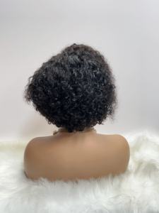 F408 vente en gros 13x4 pleine perruque frontale en dentelle perruques brésiliennes de cheveux humains bruts Pixpe Cut Bob - Product Image 5