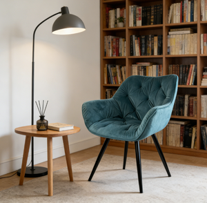 Elegante Silla de Comedor de Terciopelo con Estructura Metálica, Silla Contemporánea de Tela Bouclé para Salón de Hotel, Hogar y <span class=keywords><strong>Restaurante</strong></span> - Product Image 5