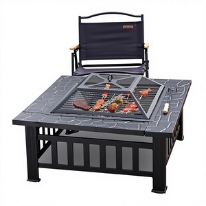 Stufa a Legna ad Alta Temperatura per Esterni, Design Quadrato, Ideale per Feste <span class=keywords><strong>in</strong></span> Giardino e Barbecue - Product Image 1