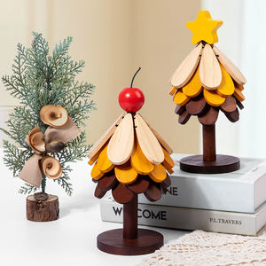 Posavasos de Madera Plegable con Diseño de Árbol de Navidad, Resistente al Calor, para Platos Calientes, Decoración de Cocina - Product Image 3