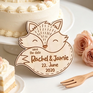Plaque en bois personnalisée gravée au laser avec date et nom, pour annonce de mariage, thème forêt rustique, faite à la main - Product Image 4