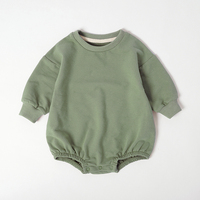 Romper Bayi Bahan Terry Katun Organik Lengan Panjang Bersertifikat CPC untuk Musim Gugur