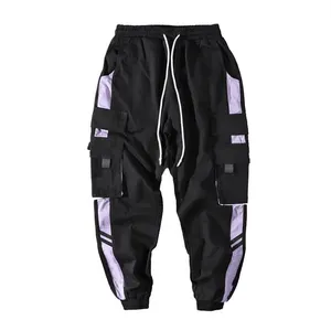 Брюки-карго мужские в стиле хип-хоп, уличная одежда, модные штаны с эластичным поясом, хлопковые черные джоггеры