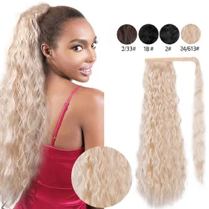 Aisi Hair Curly Clip In Pferdes chwanz Haarteil Blonde Synthetic Magic Paste Pferdes chwanz Wrap Around Extensions für schwarze Frauen