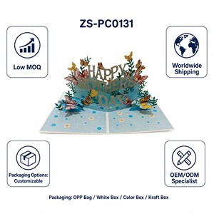 Tarjeta de Felicitación 3D Pop-Up para el Día de la Madre, Papel Impreso, Hecha a Mano, con Diseño Floral y de Mariposas, Tarjeta de Cumpleaños con Diseño Personalizado - Product Image 6