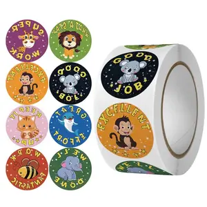 500pcs/roll stickers school encouraging stickers children inspirational kindergarten primary school little cute animal labels