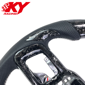 Volant personnalisé en fibre de carbone forgée blanche et cuir noir pour Ford Mustang GT GT350 GT500 S650 Shelby 2024 2025 2026 - Product Image 2