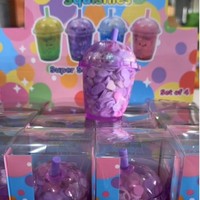 Jouet Squishy Personnalisé Thème Thé au Lait Boba, Jouet Anti-Stress à Presser en TPR, Vente en Gros OEM d'Usine, Jouet Fidget Squishy Kawaii en Forme d'Aliment