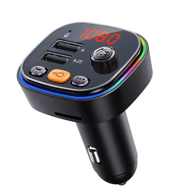 New Colorful Lights Usb Charger Tf Card U Disk Music Playback Wireless  Handsfree Fm Transmitter Radio Car Mp3 Player