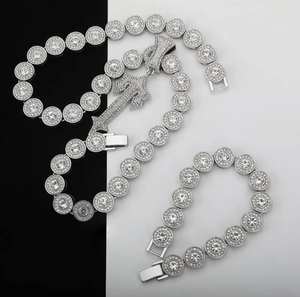 Export Quality 925 Sterling <b>Silver</b> Luxury Iced Out Diamond <b>Cuban</b> <b>Link</b> Necklace for Urban Casual Wear Export Price - Product Image 2