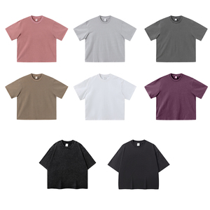 <span class=keywords><strong>T</strong></span>-<span class=keywords><strong>shirt</strong></span> de marque OEM 100% coton <span class=keywords><strong>blanc</strong></span> <span class=keywords><strong>vintage</strong></span> et rétro, lavé à l'eau, uni, à manches courtes, coupe ample, style américain - Product Image 2
