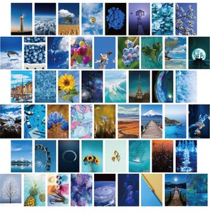 <span class=keywords><strong>Collage</strong></span> da parete estetico blu personalizzato 4x6 pollici carte Boho cielo mare frutta <span class=keywords><strong>stampa</strong></span> Kit colore caldo decorazione camera <span class=keywords><strong>Poster</strong></span> - Product Image 3