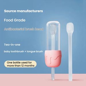 Brosse à <span class=keywords><strong>dents</strong></span> nouveau-né en Silicone liquide pour enfants à poils souples soins bucco-dentaires 18 mois <span class=keywords><strong>lait</strong></span> <span class=keywords><strong>dents</strong></span> langue revêtement nettoyant usage domestique - Product Image 6