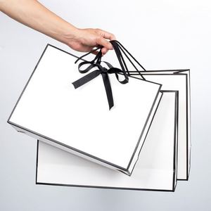 Customized Personalized Shopping Handbag Elegant <b>Bow</b> <b>Gift</b> Packing Paper Carry Bag Wrapping for Parties - Product Image 5