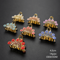 Pinces à cheveux en alliage d'or avec strass en cristal et motif floral pour femmes et filles, idéales pour les fêtes, mariages et usage quotidien, couleur personnalisable, vente en gros
