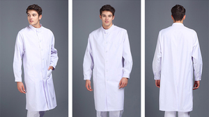 Bata blanca personalizada para médico y enfermera, logo <span class=keywords><strong>bordado</strong></span> gratis, 2021 - Product Image 4