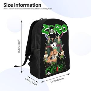 Sac à dos Roronoa <span class=keywords><strong>Zoro</strong></span> <span class=keywords><strong>One</strong></span> <span class=keywords><strong>Piece</strong></span>, sac à dos cool pour le sport, le lycée, le travail, l'anime, sac à dos pour hommes et femmes, sac pour ordinateur portable, sac en toile - Product Image 6