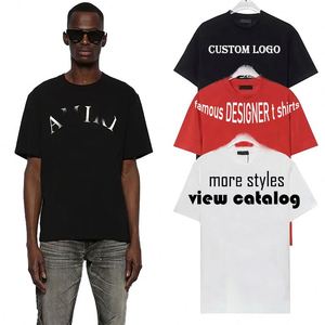 Camiseta de Diseñador Famoso para Hombre, 100% Algodón Jersey, Manga Corta, Patrón de Letras, Transpirable, Novedades de Verano - Product Image 1