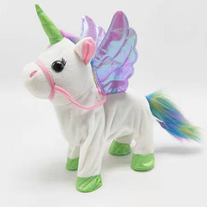 Unicornio Eléctrico Caminante de <span class=keywords><strong>Peluche</strong></span>, Juguete de <span class=keywords><strong>Peluche</strong></span> <span class=keywords><strong>con</strong></span> Música Electrónica, Unicornio de Juguete <span class=keywords><strong>con</strong></span> <span class=keywords><strong>Cuerda</strong></span>, Caballo Ángel de <span class=keywords><strong>Peluche</strong></span> que Camina y Canta - Product Image 1