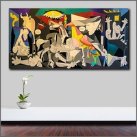 Impression sur toile d'art populaire Pablo-Picasso-Guernica, décoration de salon, art mural moderne, impression à l'encre imperméable encadrée