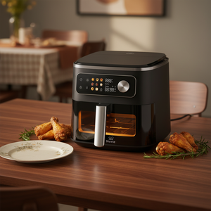 Nouvelle friteuse à air vapeur Newle 7L avec cuve en acier inoxydable, réservoir d'eau <span class=keywords><strong>de</strong></span> 1100 ml, cuiseur sain numérique 3-en-1 avec fonction <span class=keywords><strong>de</strong></span> nettoyage à la vapeur - Product Image 4