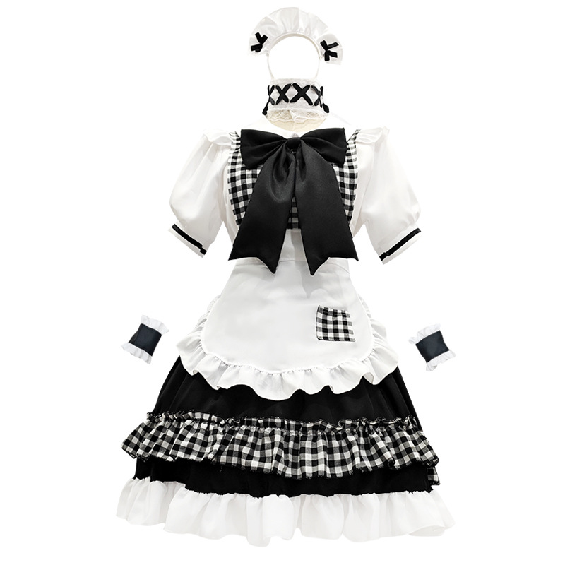 Plaid Maid Cosplay Costumes XS-XL Women Anime Christmas Apron Restaurant  Maid Outfits Lolita School Girl Kawaii Party Clothing| Alibaba.com