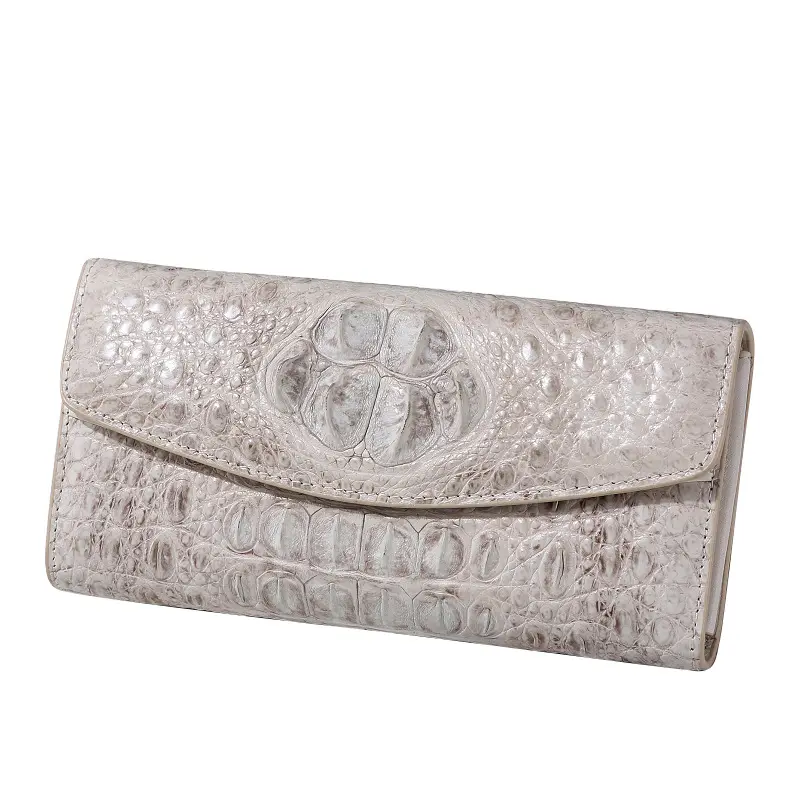Großhandel Himalaya weiße Krokodilleder-Kartentasche weiblich langer Stil neue koreanische Version hohe Kapazität Damen-Kartentasche Ledertasche