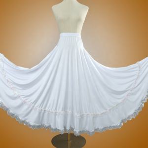 Women Full Circle Long <b>Skirt</b> Ruffled Dance <b>Skirt</b> For Ballroom Ethnic Dance <b>Flamenco</b> Parties Stage Performances Dancing Costumes - Product Image 4