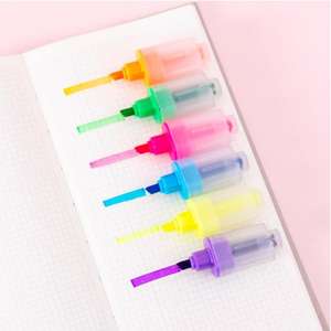 Cartoon School Kids Gift Cute Highlighter <b>Pens</b> Set 6 Color Mini Highlighter <b>Marker</b> <b>Pen</b> Student Taking Notes <b>Marker</b> <b>Pen</b> - Product Image 2