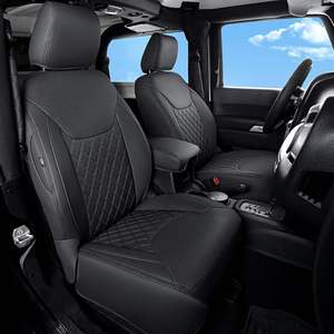Housses de siège en cuir imperméables et durables, ensemble complet pour Jeep Wrangler Unlimited Pickup Truck 2007-2017, accessoires intérieurs pour sièges - Product Image 6