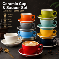 Ensemble tasse et soucoupe en grès avec logo personnalisé, OEM ODM, vente en gros, tasse à café et à thé en céramique, vaisselle pour hôtel et café, fournisseur direct d'usine, en vrac