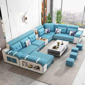 Eenvoudige en moderne, op maat gemaakte hoekbankcombinatie met afneembare, wasbare kattenkrabstof, woonkamer, bank zonder wasbare stof - Product Image 3