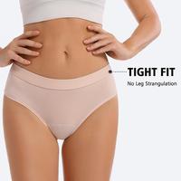 Culottes de protection menstruelle respirantes à taille mi-haute avec logo personnalisé, 4 couches, anti-fuites, grandes tailles, sous-vêtements d'incontinence pour femmes, style bikini