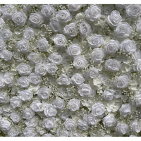 Dinding Bunga Artifisial Tipe Baru untuk Pernikahan 8ft X 8ft, Bunga Baby Breath Putih, Hydrangea, Mawar Putih, Dekorasi Latar Belakang yang Dapat Dikustomisasi