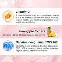 Gummies Équilibre Féminin Saveur Ananas Probiotiques Inclus Soutien du pH Vaginal Complément Santé Intime Soutien Immunitaire Femme