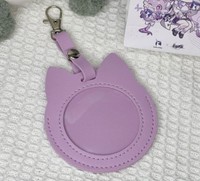 Style japonais Anime dessin animé pendentif porte-clés Transparent Badge vitrine Mini PU cuir stockage charme à collectionner Badges