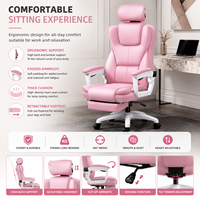 Chaise de bureau ergonomique confortable et moderne en cuir PU, pivotante et réglable, pour réunions et conférences