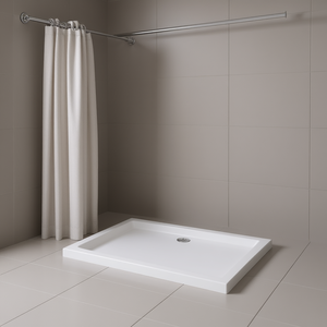 Base de Ducha Rectangular Blanca de ABS, 31.5x43.3, con Drenaje Central - Product Image 2