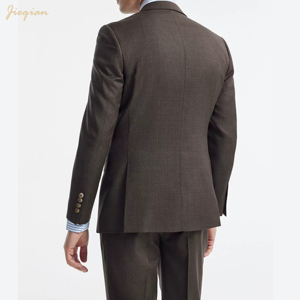 Elegante Traje de Hombre Marrón, Corte Entallado, de Un Solo Pecho |   Tela TR de Poliéster/Rayón de 2 Piezas |   Antiarrugas, Antiencogimiento, Fácil Cuidado - Product Image 3