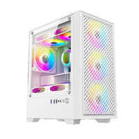 Boîtier PC haute densité avec support de refroidissement liquide 240 mm, verre trempé, format MATX, pour bureau